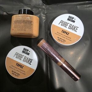 Revolution Topaz and Luxury Baking Powder Set with Concealer Bundle